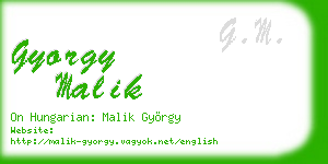 gyorgy malik business card