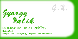 gyorgy malik business card